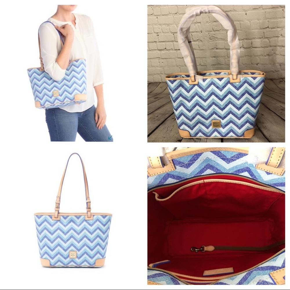 Dooney & Bourke Small Leisure Shopper Blue Chevron